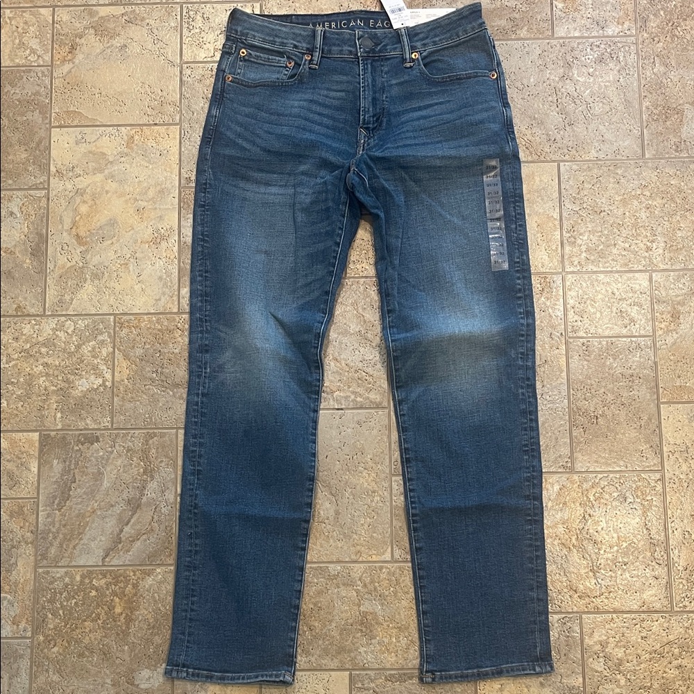 American Eagle Outfitters Men's Dark Blue Slim Jeans